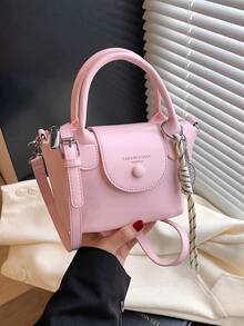高端复古时尚手提包，多功能商务/通勤手提包，配有可拆卸肩带，适合女士，全新设计 - 粉色 - 查看 4