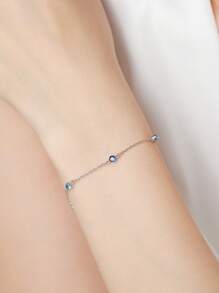Pulseiras de corrente ajustável de zircônia colorida de prata esterlina 925 da moda para mulheres, joias para festa de aniversário, presente