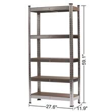 Heavy Duty Storage Racking - 5 Tier Boltless Shelving Unit Storage Shelves Industrial Shelving For Garage, Workshop And More,Shopfitting Shop, - Black - View 2