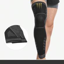 1 Pair- Long Knitted Compression Knee Sleeves, Full Leg Compression Sleeves, Long Knee Braces Support, Knee Braces For Men& Women, Apply Full Leg Pressure During Exercise, Suitable For Daily Life, Work, Fitness Running, Basketball, Volleyball! Gym Accessories Knee Support Sports Knee Pads Gym Knee Pads