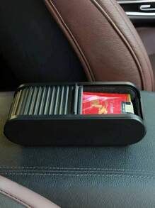 1 pieza Organizador de monedas para consola central del coche, estuche de gafas con tapa para colocar en el salpicadero del interior del coche, caja de almacenamiento de plástico universal para el coche, caja de almacenamiento con tapa para mujer, organizador de viaje, esenciales para volver a la escuela, almacenamiento para dormitorio