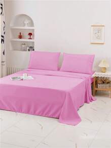 Juego de cama de tres piezas, de varios tamaños (90/105/135/150/180/200) y colores, conjunto de suave y sin estampados, ropa de cama moderna y sencilla, sábanas de un solo color, textil hogareño, color puro que no se descolora ni pierde brillo.