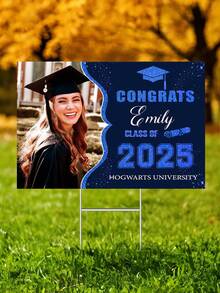 1pc Customized 2025 Graduation Season Yard Sign, Personalized Customize Name And School Lawn Logo, Graduation Ceremony Party Decoration Supplies, Congratulations To The Graduating Class Of 2025 Outdoor Lawn Sign - Multicolor - View 16