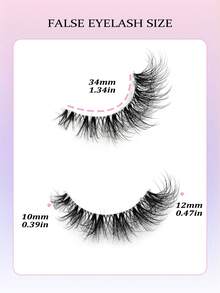 Asiteo 7 Pairs Transparent False Eyelashes, Faux Mink Cat Eye Lashes, Natural Fluffy Curly Thick False Eyelashes, Makeup Travel Essentials - Black - View 7