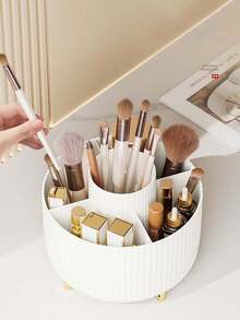 Rotating Makeup Organizer Box, Large Capacity Desk Makeup Storage Container For Lipstick, Eyeshadow, Pencils, Brushes - Multicolor - View 4