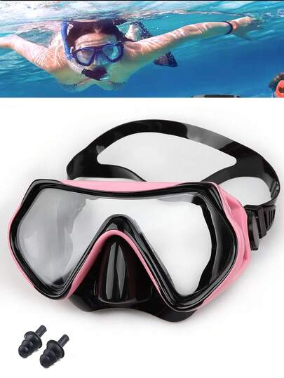 Máscara de Mergulho Espelhada, Óculos de Mergulho para Pescador, Óculos de Proteção, Clipe Nasal e Protetores Auriculares Conjunto