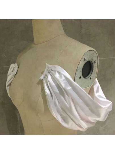 新娘露肩可拆卸袖子，仿丝绸婚纱配饰，多种颜色可选