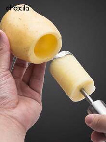 choxila 1 Set Stainless Steel Vegetable Drill, Fruit Corer And Veggie Spiralizer, Ergonomic Handle With 4 Sizes For Coring And Hollowing Out Zucchini, Potatoes, Carrot, Apple