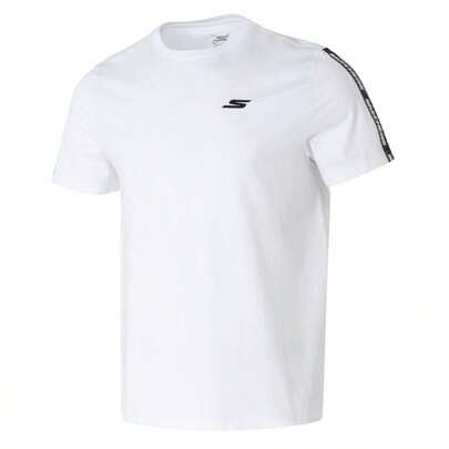 Skechers 男士圆领短袖卫衣T恤宽松圆领通勤运动休闲服P225M270-0019