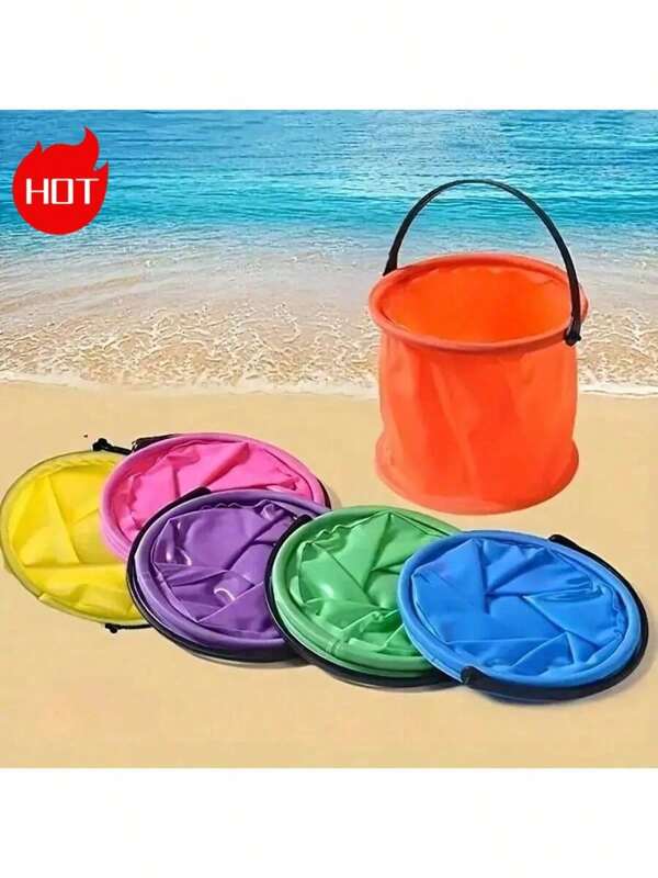 2pcs Mini Plastic Beach Buckets, Ideal For Summer Beach Toys, Suitable For Use In Pools, Gardens, Camping, And Painting, Making Them Practical Gifts For Festivals And Party Favors.