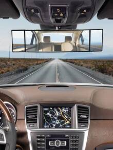 1个/2个装汽车广角后视镜曲面大视野内后视镜辅助后视镜，汽车广角后视镜，汽车倒车镜广角曲面镜，通用高清夹式全景后视镜 - 彩色 - 查看 4