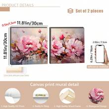 1/2 cái/bộ Tranh in nghệ thuật vải canvas hoa mẫu đơn hồng không khung - Trang trí tường hiện đại, thực vật, hoa sống động cho phòng khách và phòng ngủ, Áp phích hiện đại chân thực với tán lá đỏ và xanh lá cây phong phú, Trang trí nhà sang trọng, Trang trí phòng, Áp phích, Nghệ thuật treo tường, Đồ trang trí phòng - Nhiều màu - Xem 16
