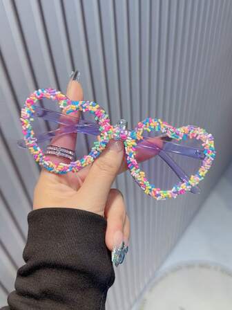 1 Stück Farbverlauf Herz Muster vollständig beschichtete funkelnd Polykarbongläser für Partys/Alltag, Strand-/Street-Style, geeignet für alle Jahreszeiten, für Sommerurlaub am Strand, Outdoor, Reisen