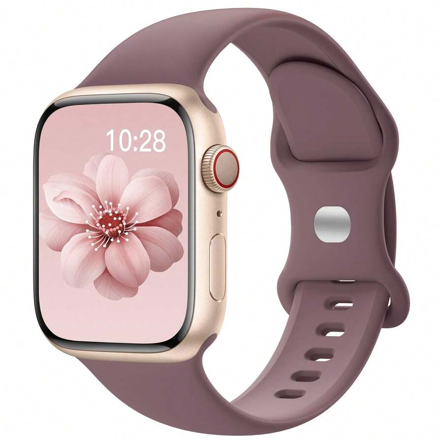 Sport Bands Compatible With Apple Watch Band 38mm 40mm 41mm 42mm 44mm 45mm 49mm 46mm,Silicone Strap Compatible With Watch Series 10 9 Ultra 8 7 6 5 4 3 2 1 SE Women Men - Smoke Purple - View 1