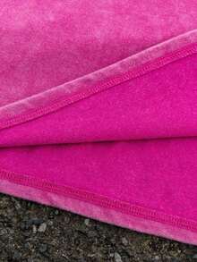 Áo thun cổ tròn in hình Galaxy và Hollow Gradient thường ngày cỡ lớn dành cho nam, mặc hàng ngày - Màu Hoa hồng đỏ - Xem 4