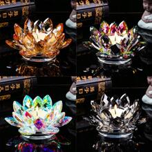 1 pieza Elegante soporte para vela de cristal de vidrio de color degradado de alta calidad, regalo personalizado, adecuado para festivales, fiestas, cumpleaños, bodas, celebraciones, decoraciones de fiesta