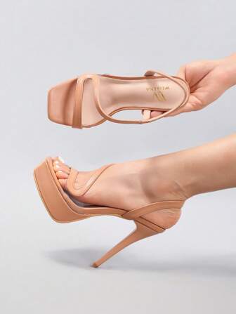 Tacones altos impermeables con plataforma para mujeres, sandalias de stilettos de verano para fiestas y baile con suela gruesa, diseño transparente de PVC con corte sexy de punta abierta