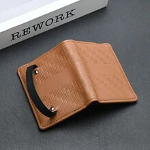 Minimalist Business Style Multi Card Elastic Band Fashion Card Holder For Men Wallet Mini Wallet Purse Wallet Men Wallet Leather Small Wallet Wallet Cute Wallet - Brown - View 5