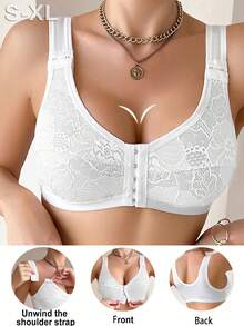 Women Front Closure Wireless Bra, Minimalist Design