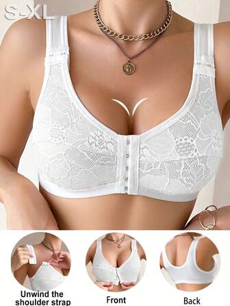 Women Front Closure Wireless Bra, Minimalist Design