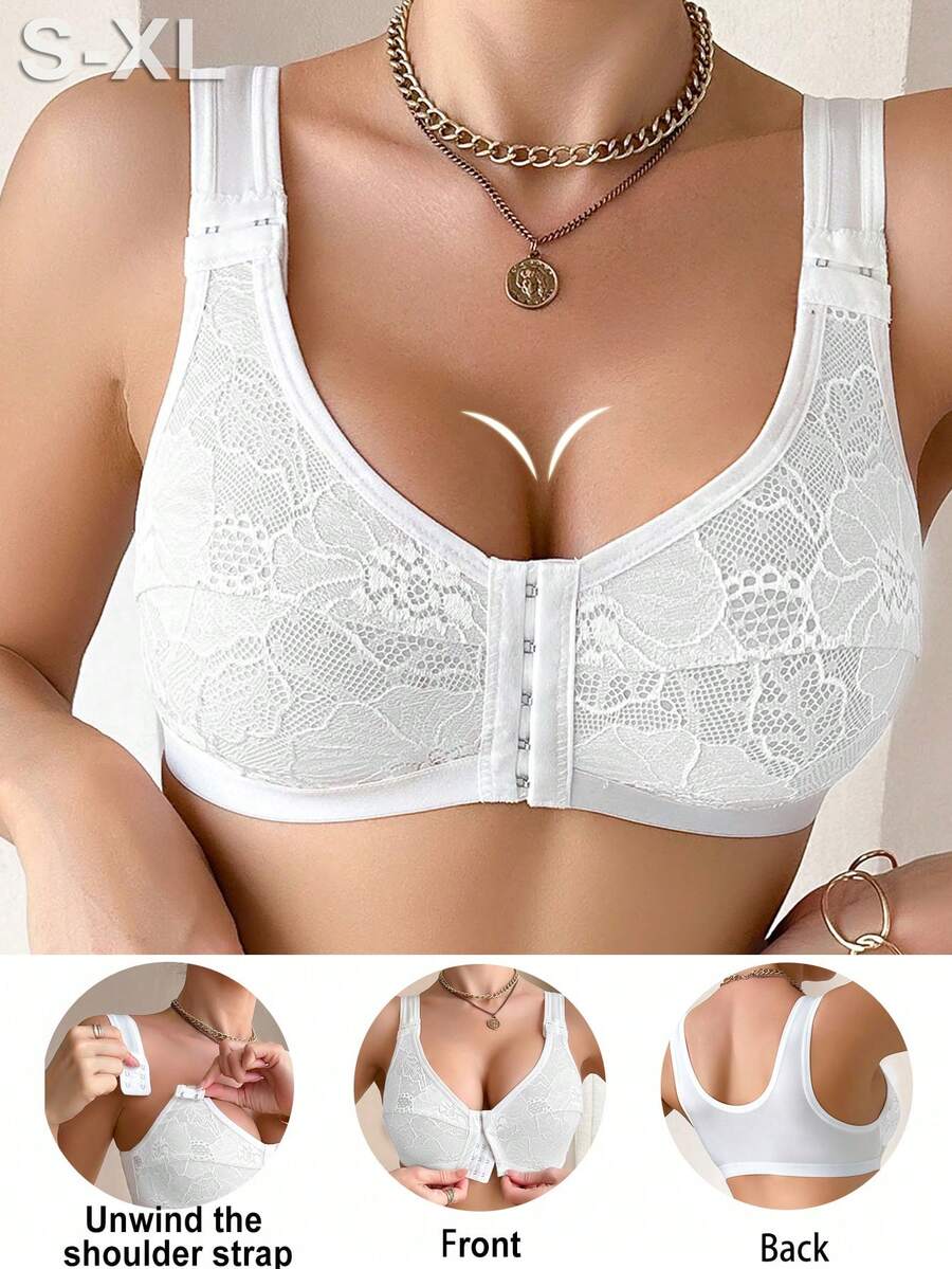 Women Front Closure Wireless Bra, Minimalist Design