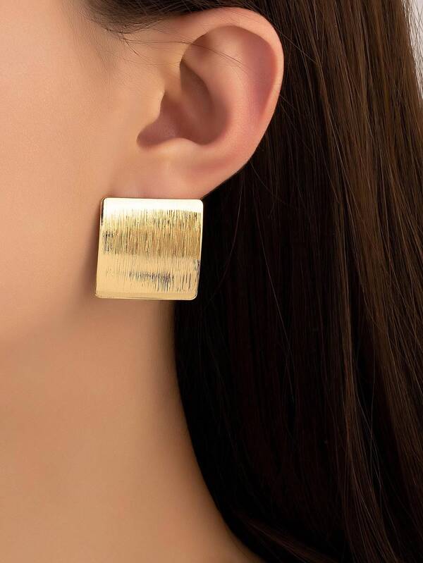 1 Pair Stylish Simple Versatile Geometric Stud Earrings