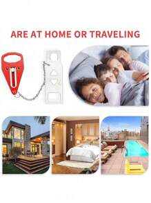 1pc Travel Portable Door Lock Extra Lock, Secure When Traveling And Staying In Hotels, Provide Extra Privacy And Security Portable Door Lock Home Security Door Lock Travel Locks For Additional And Privacy Perfect