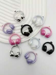 4pcs Style Random Acrylic Pendant Accessories Headphones Gradient Pendant Hole Accessories DIY Keychain Material Bag Pendant Bead Decoration Holiday Gift