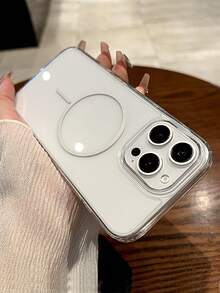 Simple Acrylic Magnetic Wireless Charging Transparent Phone Case Compatible With IPhone 17 Pro Max/17 Pro/17 Air/17/16 Pro Max/16/16 Pro/16 Plus/11/15/15 Pro/15 Pro Max/12/13/14 Pro Max/XS/XR/11 Pro/11 Pro Max/12 Pro/12 Pro Max/13 Pro/13 Pro Max/7 Plus/14 Pro/14 Pro Max/14 Plus/7 Plus/8 Plus/8/SE2/12 Mini/13 Mini, Durable And Anti-Yellowing Hard Shell