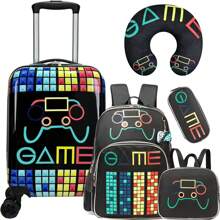 1pc Card Holder /5PCS Cute Luggage Set 5 Piece Suitcase Set 16inch Hardside Luggage With Spinner Wheels Boys Carry On Luggage Travel Rolling Luggage Carry On Luggage Airline Approved Vacation Travel Accessories Summer Travel Essentials Bag For School School Accessories School Stuff