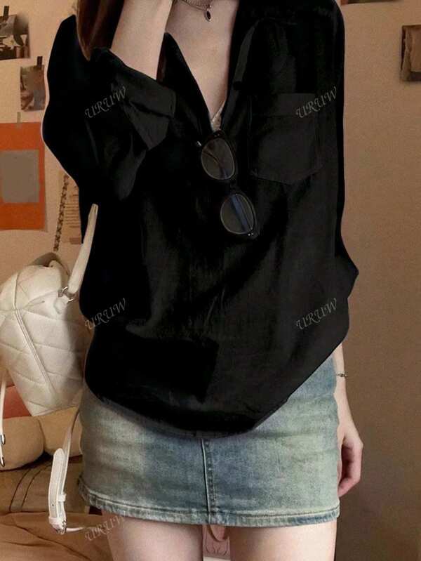 French Style White Long Sleeve Thin Casual Chiffon Shirt For Women, New Arrival Summer, Elegant & High-Quality