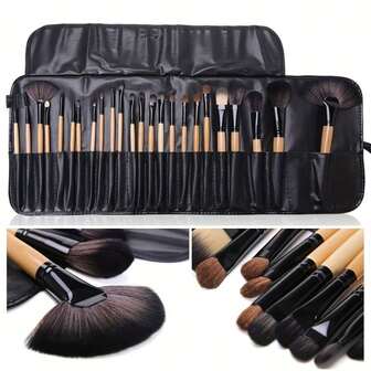 24pcs Makeup Brush Set With Cosmetic Bag, Professional Eyebrow Powder, Foundation, Eyeshadow Makeup Tools
