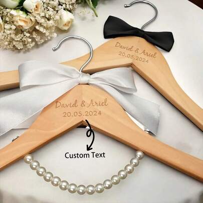 2 pezzi di appendiabiti personalizzati, decorazione per la casa, appendiabiti in legno con incisione laser sposa e sposo