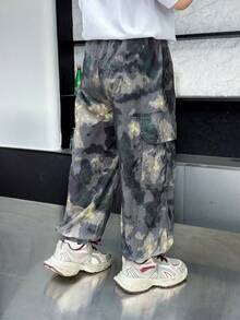 Boys' Lightweight Loose Fit Ice Silk Drawstring Pants, Summer - Multicolor - View 3