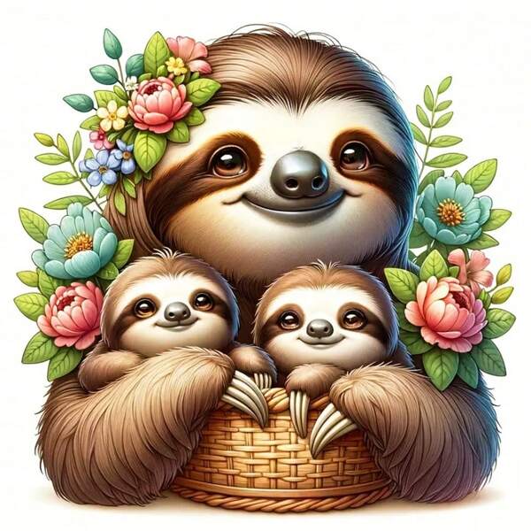 1pc Drawing By Numbers Set Sloth Animal DIY Flower Painting By Numbers Set Cartoon On Canvas Picture For Living Room Home Decoration