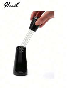 shoxil 1pc Coffee Stirring Tamper Distributor WDT Tool Espresso Needle Stirrer Stirring Tool With Stand 304 Stainless Steel 12 Needles 0.4mm Coffee Tamper Distribution Tool