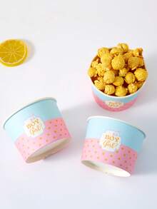 10pcs/25pcs Disposable Gender Reveal Theme Paper Bowls, Gender Reveal Bowls, Snack Boxes, Suitable For Birthday Parties, Family Parties, Picnics, Restaurants, Takeout Tableware - Multicolor - View 4