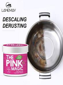 不锈钢清洁膏，粉色魔法除油膏，适用于炉灶、燃气灶、抽油烟机、锅碗瓢盆，厨房除锈魔法工具，除垢清洁膏，厨房清洁用品，清洁工具，适用于浴室和厨房（随机发货，新旧包装混装） - 粉色 - 查看 6