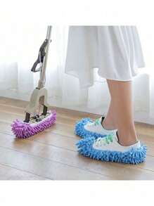 2 piezas de cubiertas de zapatos reutilizables y removibles para limpieza de pisos, pantuflas de limpieza de pisos lavables, pantuflas de baño para volver a la escuela