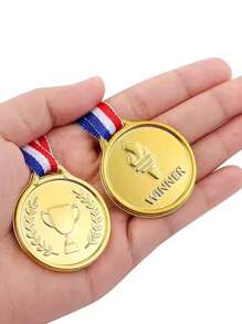 5/10/15/20/30 piezas de Medallas doradas de plástico para ganadores de competiciones deportivas, medallas del Juego de la Antorcha Dorada, medallas de Campeones, premios de Juegos de Equipo
