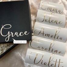 Bridesmaid Gift Box, Custom Name Stickers Decals, Cursive Font Bridesmaid Stickers, DIY Bridesmaid Box Decals, Wedding Party Decals, Names,Home Harmony,Christmas Gift Supplies - Multicolor - View 1