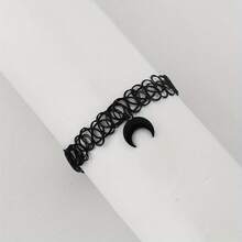 哥特式月亮星星吊坠项链 - 复古风格，可调节颈链，镂空设计，灵感源自纹身，90年代Y2K魅力饰品，送给女性、孙女、朋友的完美礼物，适合万圣节、日常穿着和各种庆祝活动。 - 彩色 - 查看 3