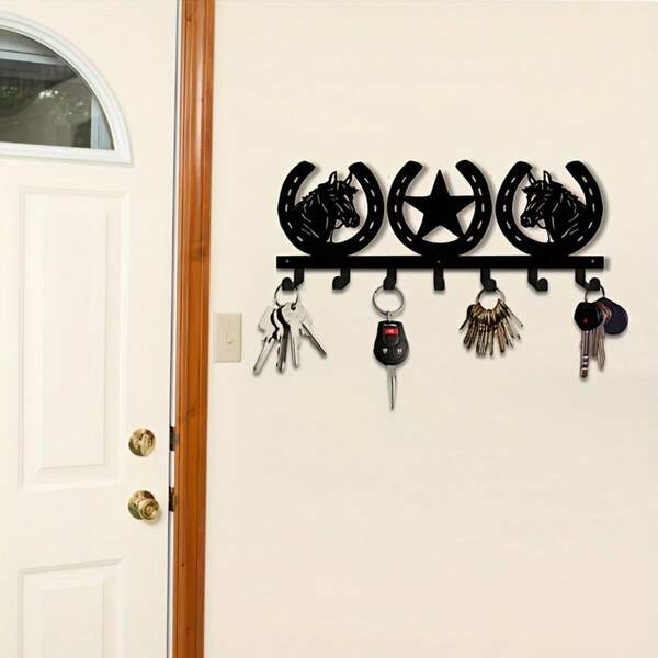 1pc Fashionable Horseshoe Shaped Metal Hook - Perfect For Jackets, Keys, And Towels | Ideal Home Decoration Gift For Horse Enthusiasts,Craft Decorations