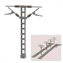 MOC 城市火车轨道过道升降杆路障积木套装，DIY 创意成人建筑玩具，交通道路交叉口