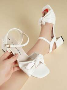 2025 New Prom High Heel Women Sandals, 6cm Heel, Bowknot Design, Comfortable And Versatile