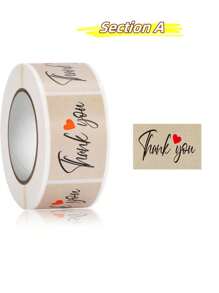1pc 350 Pcs Thank You Rectangle Shaped Stickers, Adhesive Labels For Sealing And Decoration