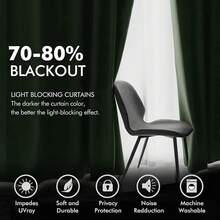 2 Panels Blackout Curtains Solid Soft Grommet Mustard Yellow Thermal Insulated Soundproof Room Darkening Curtains/Drapes/Panels Fall Living Room Bedroom 52 X 90 Inch - 橄欖 - 查看 4