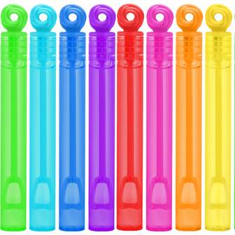 儿童派对礼品袋填充物，8 色迷你霓虹泡泡棒，可作为派对礼品用品、课堂学校奖励和皮纳塔填充玩具、生日装饰、万圣节小礼物