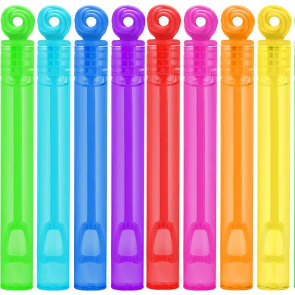 Goodie Bags Stuffers For Kids Party, 8 Color Mini Neon Bubble Wands For Party Favors Supplies, Classroom School Reward, And Pinata Filler Toys, Birthday Decorations, Small Halloween Treats
