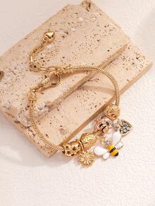 1pc Bee Charm Bracelet, Fashionable For Women Everyday Wear - Multicolor - View 4